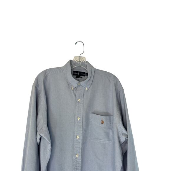Ralph Lauren Shirt Men's Blue Preppy Cotton Classic Fit Button Down Large - Picture 6 of 11